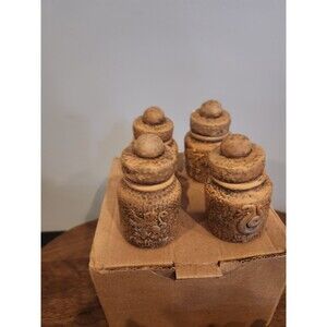 Harry Potter Ceramic Spice Storage Jars with Hogwarts Houses, Set of 4 - Rare!!